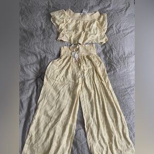 Kiwi and Punch yellow Two Piece Set (cropped top & pants)